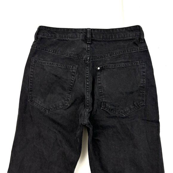 H&M &Denim Vintage Straight High Waist Distressed Women's size 6 Black Jeans - Picture 4 of 4